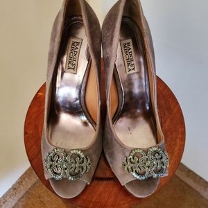 Badgley Mischka Peep Toe with Embellishments
